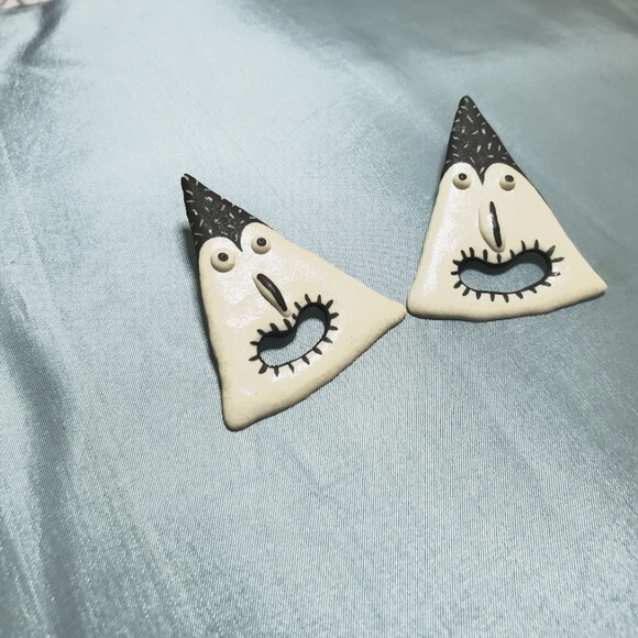 Handmade Spooky Pierced Earrings - Picture 2 of 4